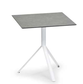 Weishäupl - Trio Bistrotisch eckig - HPL steingrau - Gestell weiß - 70 x 70 cm - indoor