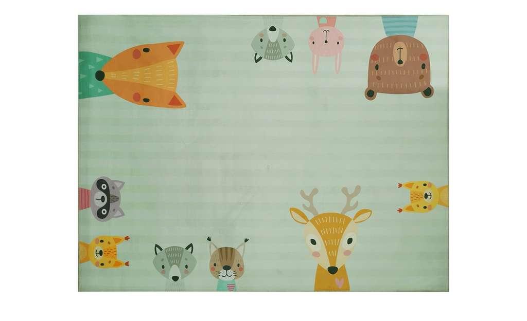 HOME STORY Kurzflorteppich  Tierkreis ¦ grün ¦ Synthethische Fasern Teppiche > Kinderteppiche - Höffner