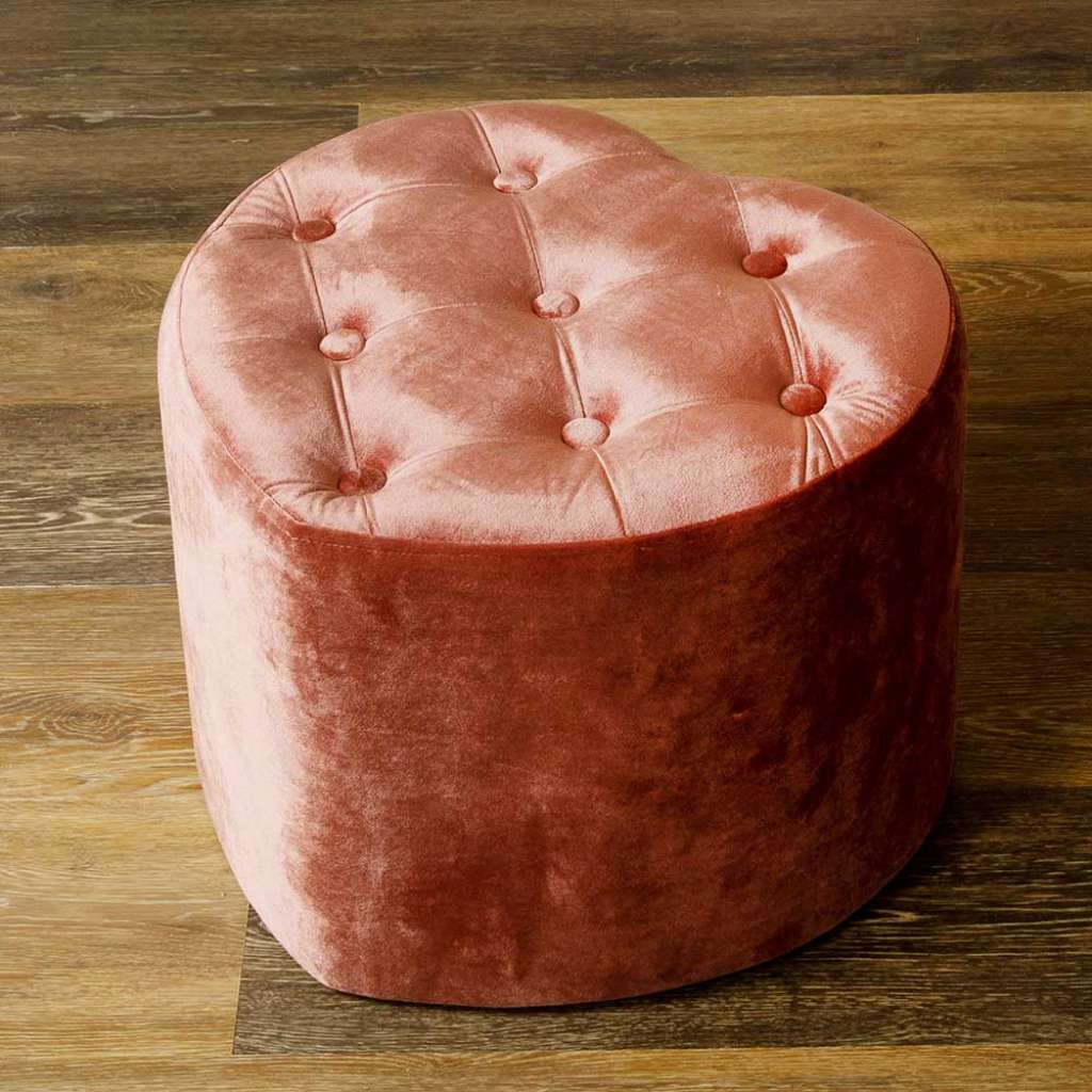 Polsterhocker Herz in modernem Design Samt