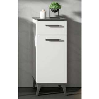Badezimmerschränkchen in Weiß und Anthrazit 87 cm hoch