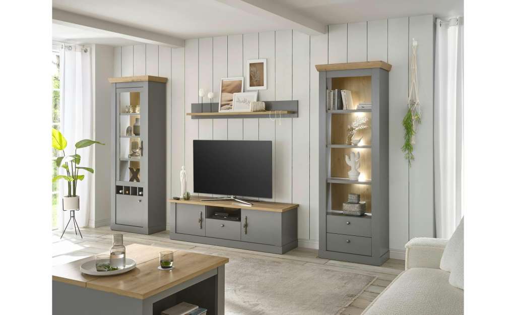 Wohnwand ¦ grau Wohnwände - Höffner