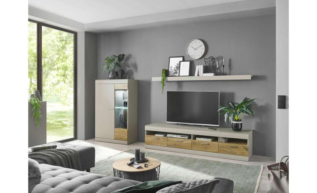 Wohnwand ¦ grau Wohnwände - Höffner