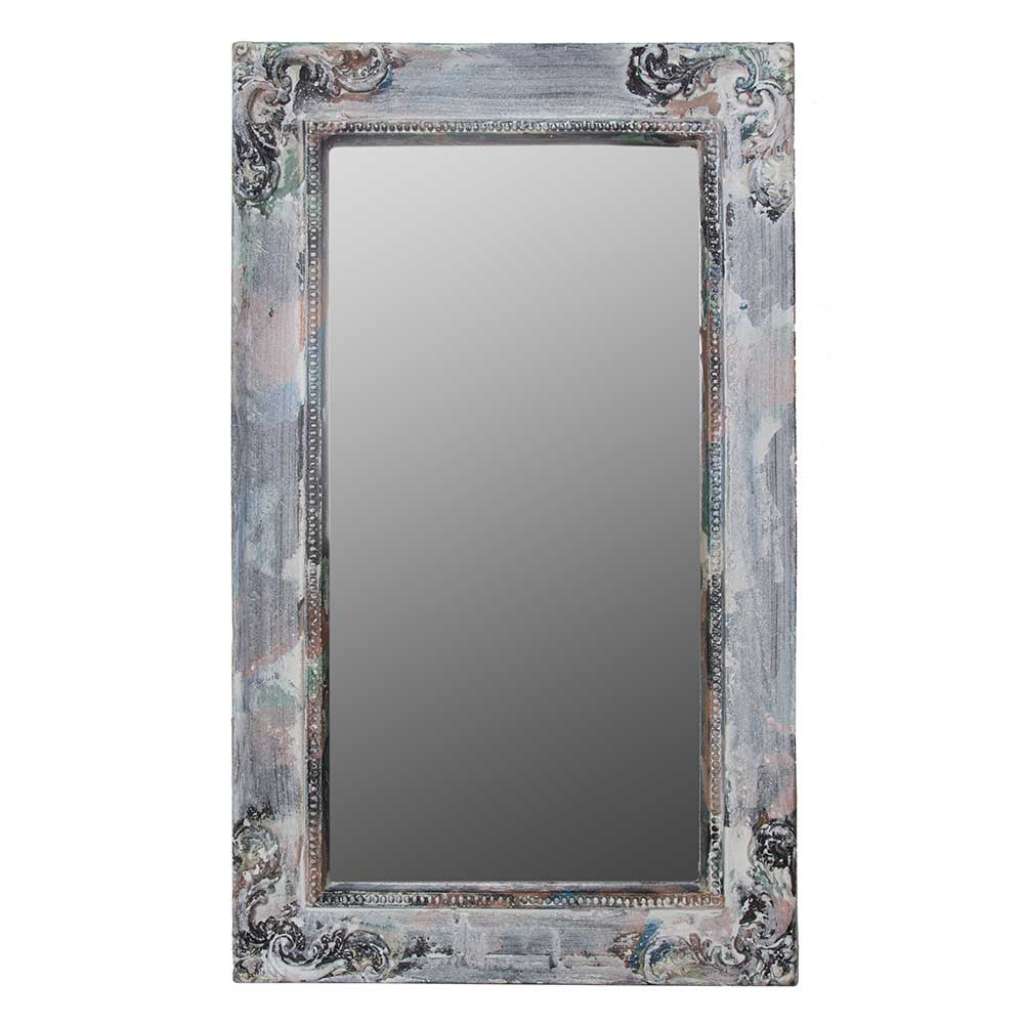 Dielenspiegel im Shabby Chic Stil Grey Wash Holzrahmen