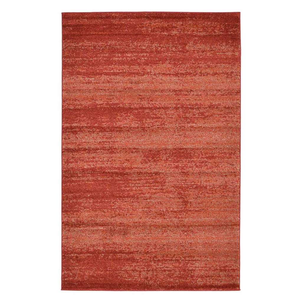 Moderner Kurzflor Teppich in Terracotta meliert drei Größen