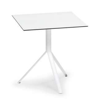 Weishäupl - Trio Bistrotisch eckig - HPL weiß - Gestell weiß - 70 x 70 cm - indoor