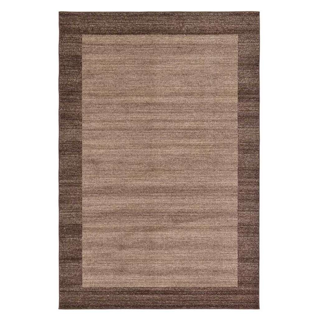 Wohnzimmer Teppich Kurzflor in Hellbraun-Dunkelbraun drei Größen zur Wahl