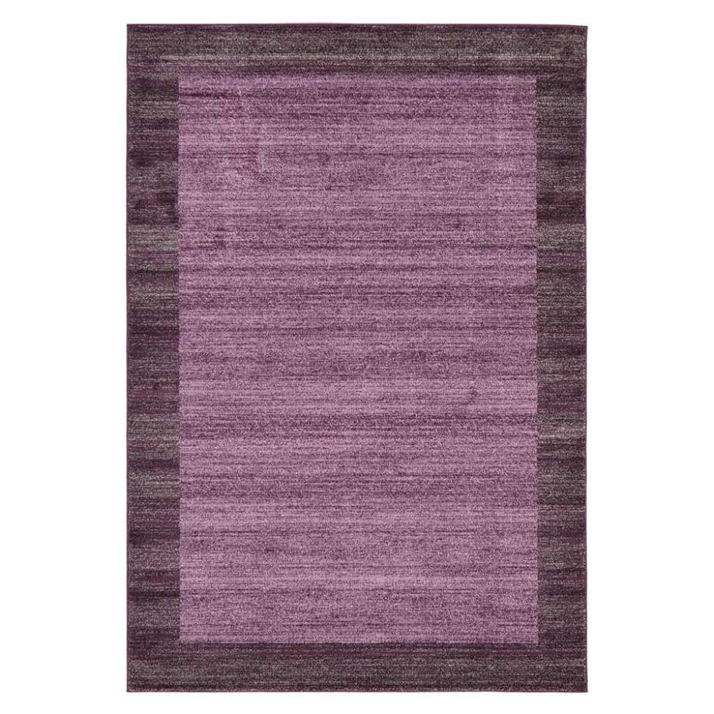 Moderner Kurzflor Teppich in Aubergine-Violett drei Größen