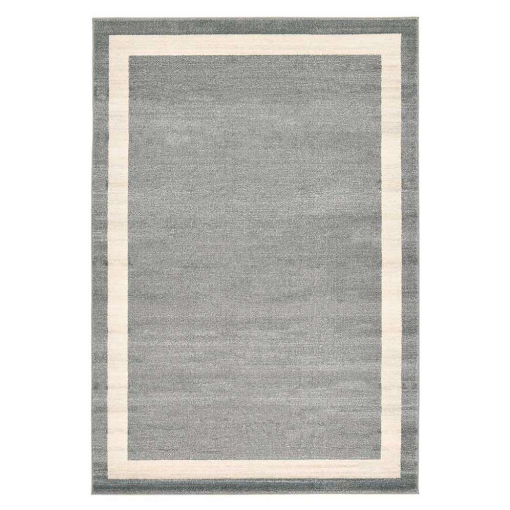 Kurzflor Teppich in Grau und Cremefarben drei Größen