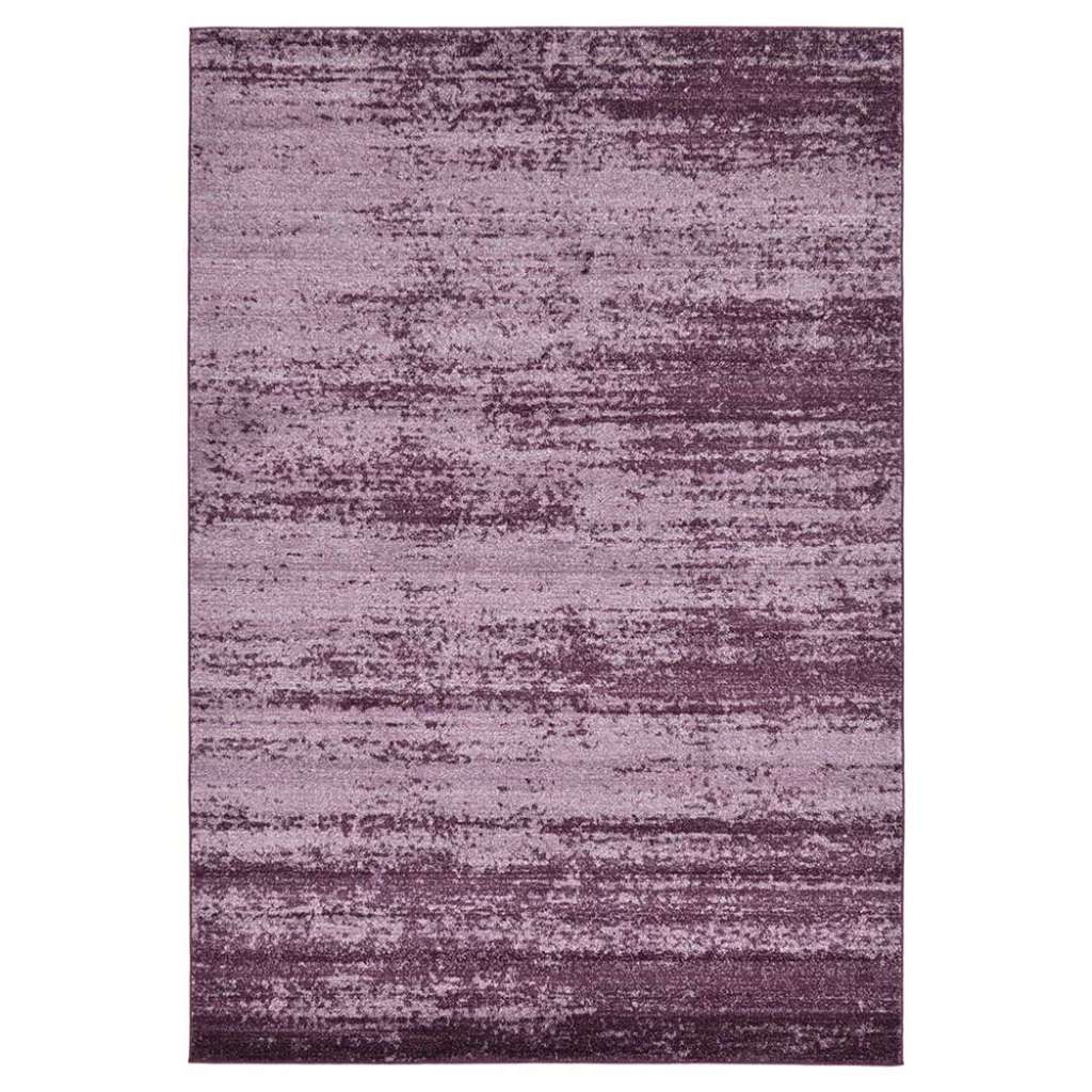 Wohnzimmerteppich modern in Violett-Aubergine Kurzflor