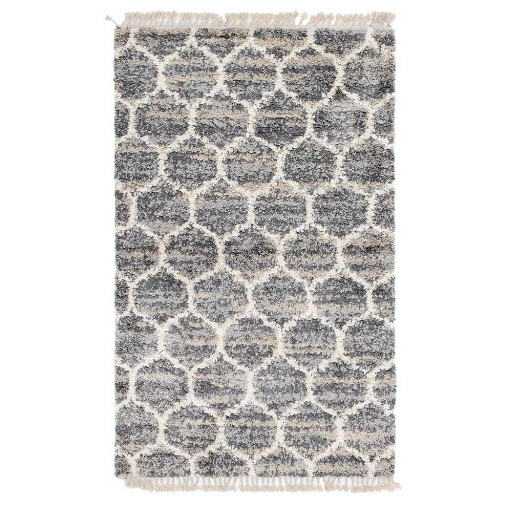 Hochflor Teppiche Skandi in Grau Cremefarben