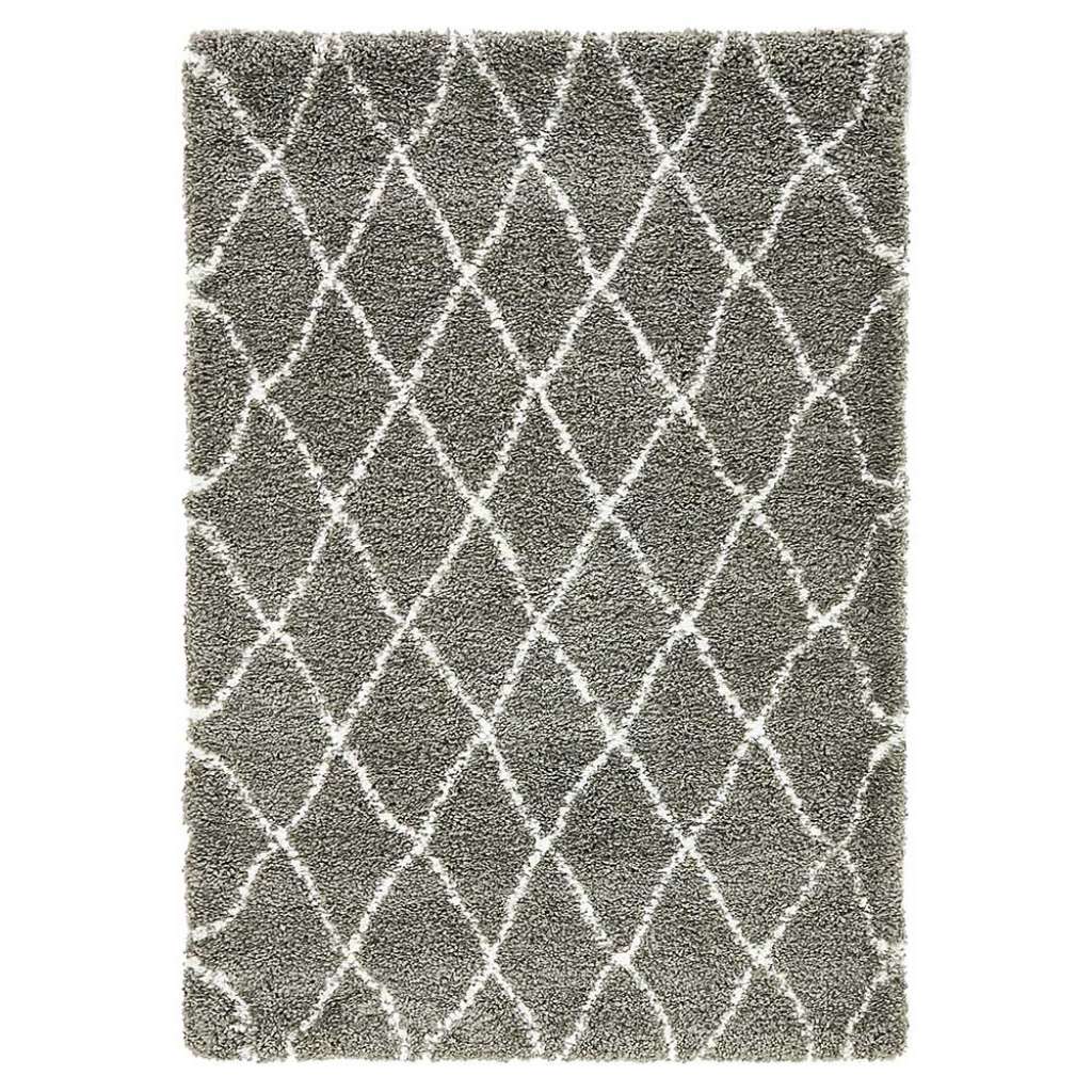 Rautenmuster Teppiche in Grau und Cremefarben Skandi Design