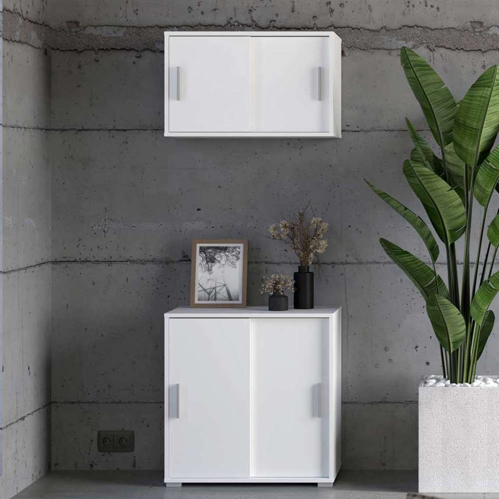 Arbeitszimmermöbel Set mit zwei Schränken hängend oder stehend (zweiteilig)