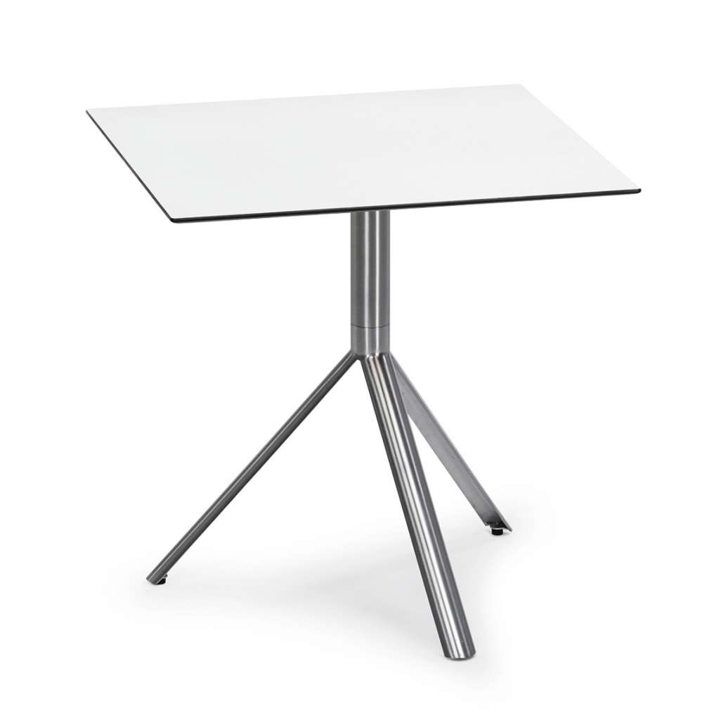 Weishäupl - Trio Bistrotisch eckig - HPL steingrau - Gestell Edelstahl - 70 x 70 cm - indoor