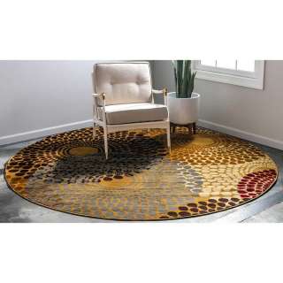 Mehrfarbiger Teppich rund in modernem Design Mandala Motiv