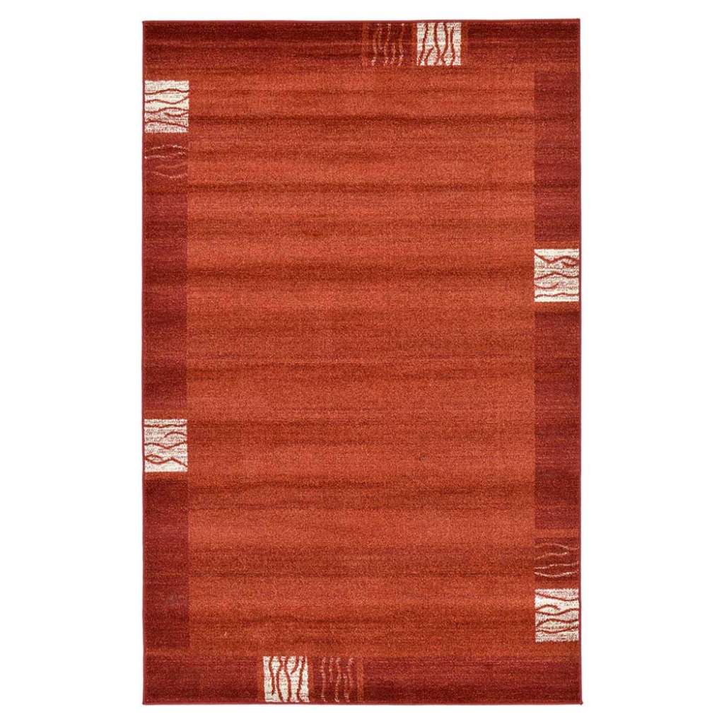 Rechteckiger Teppich Terracotta aus Kurzflor modernem Design