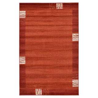 Rechteckiger Teppich Terracotta aus Kurzflor modernem Design