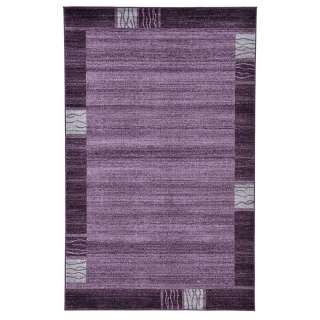 Kurzflor Teppich Lila in modernem Design Muster in Beige