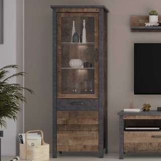 Wohnzimmervitrinenschrank im Industry und Loft Stil 69 cm breit