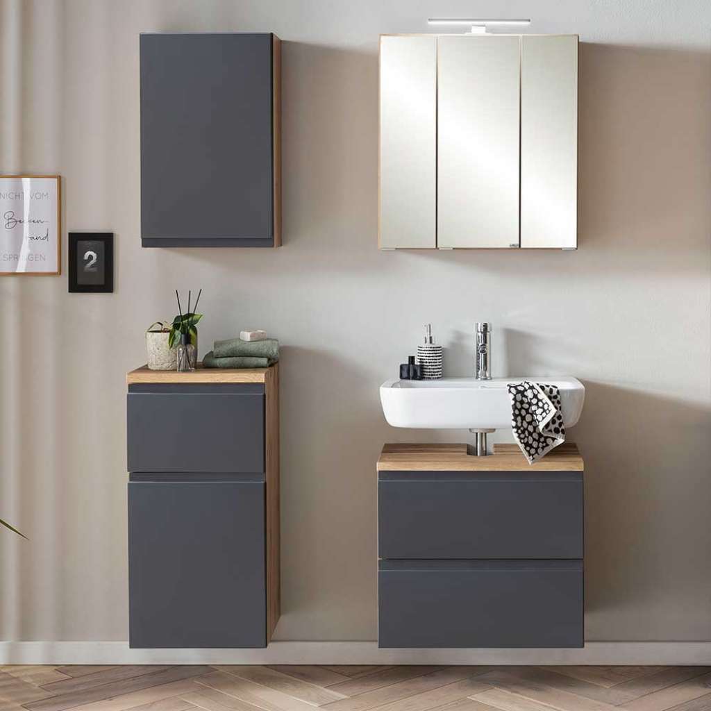 Modernes Badmöbel Set Made in Germany 148 cm hoch (vierteilig)