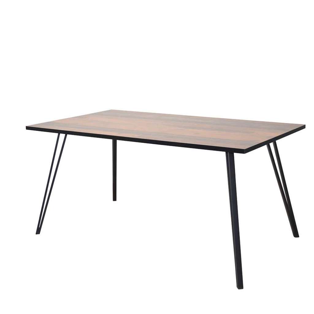 Esstisch mit Metallgestell im Retrostil 160 cm breit - 90 cm tief