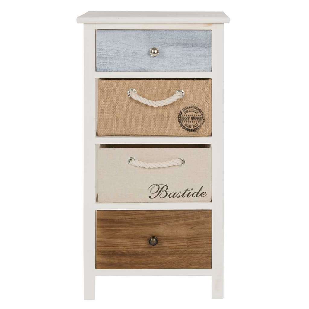 Schubladenkommode Landhaus in Weiß mehrfarbig