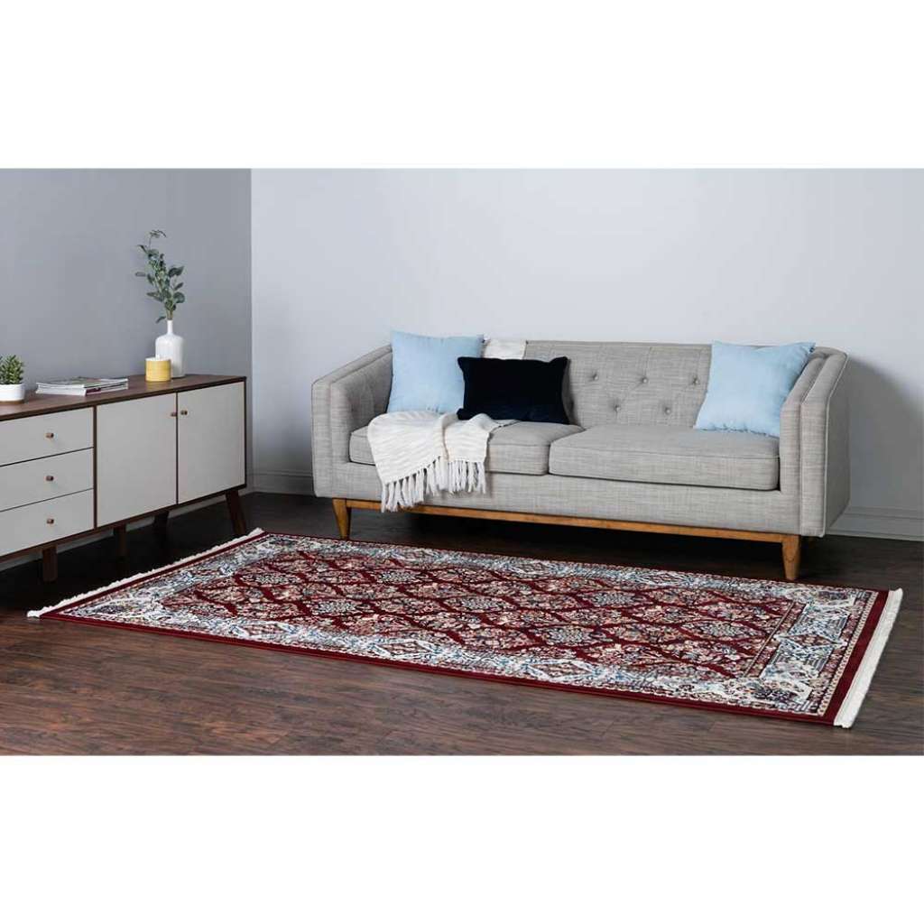Orient Stil Teppich Dunkelrot und Cremefarben 150x245 cm