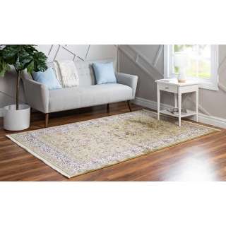 Teppich 150x245 cm im orientalischen Stil Oliv Grün und Creme