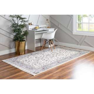 Orient Stil Teppich Kurzflor in Cremefarben 150x245 cm