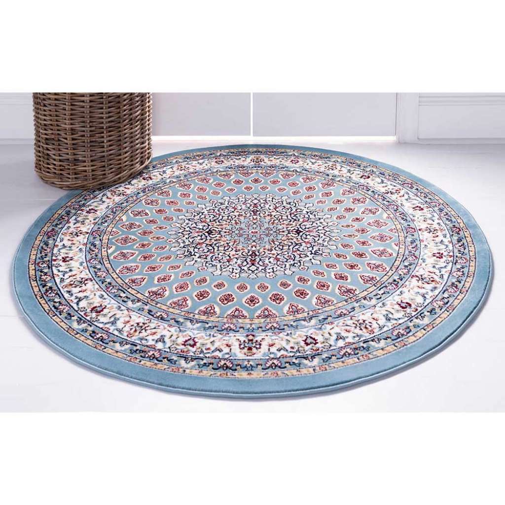 Teppich im orientalischen Stil in Blau Cremefarben