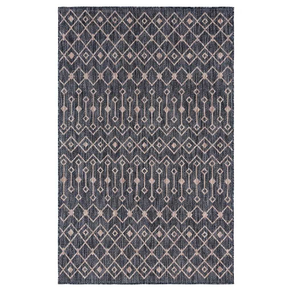 Teppich Outdoor Skandi in Dunkelgrau geometrischem Muster