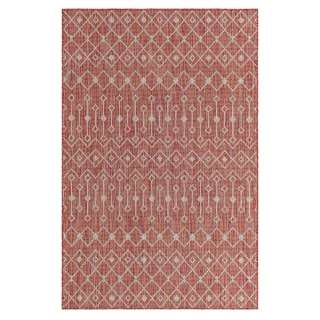 Teppich Outdoor mit geometrischem Muster Rostfarben