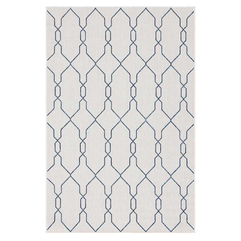Teppich Outdoor in Cremefarben geometrischem Muster