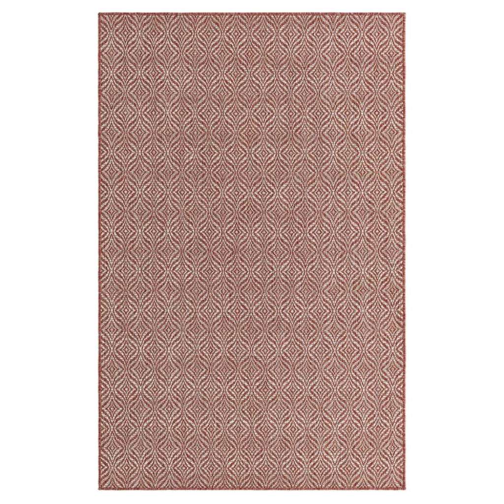 Terrassenteppich in Rostrot und Cremeweiß 150x245 und 185x275 cm