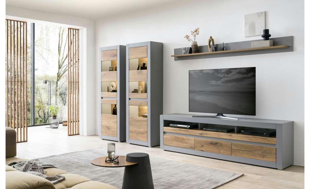 Wohnwand ¦ grau Wohnwände - Höffner