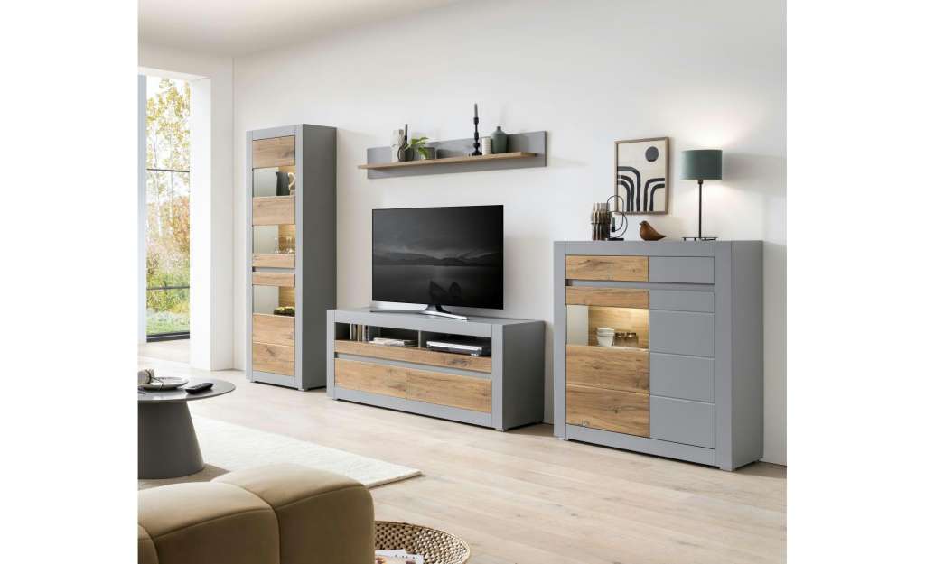 Wohnwand ¦ grau Wohnwände - Höffner