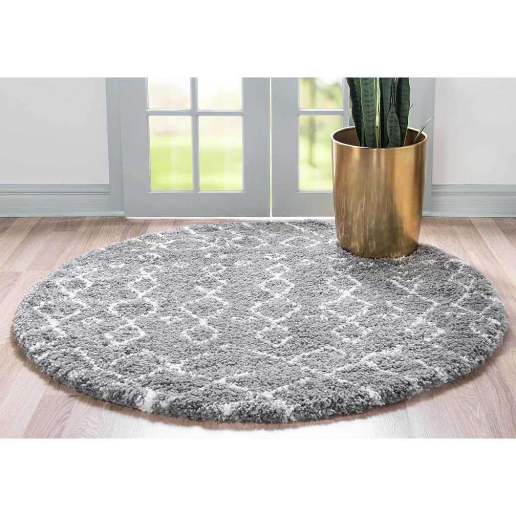 Shaggy Hochflor Teppich in Grau und Cremefarben 150 cm breit