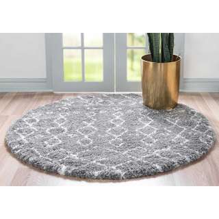 Shaggy Hochflor Teppich in Grau und Cremefarben 150 cm breit