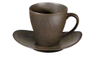 Tasse mit Unterteller  Cuba Marone ¦ braun ¦ Steinzeug Ø: 9 Geschirr > Tassen - Höffner