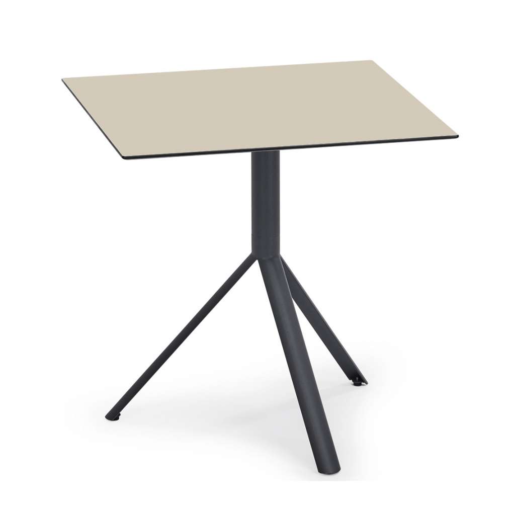 Weishäupl - Trio Bistrotisch eckig - HPL beige - Gestell grau metallic - 70 x 70 cm - indoor