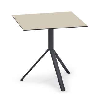 Weishäupl - Trio Bistrotisch eckig - HPL beige - Gestell grau metallic - 70 x 70 cm - indoor
