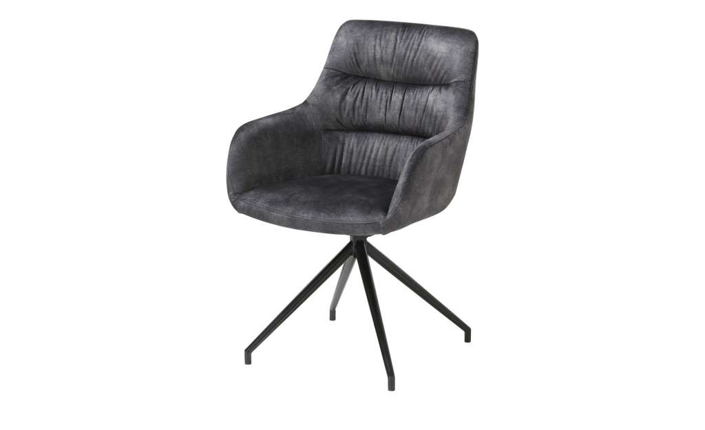 uno Polsterstuhl drehbar  Glan ¦ schwarz Stühle > Esszimmerstühle > Esszimmerstühle mit Armlehnen - Höffner