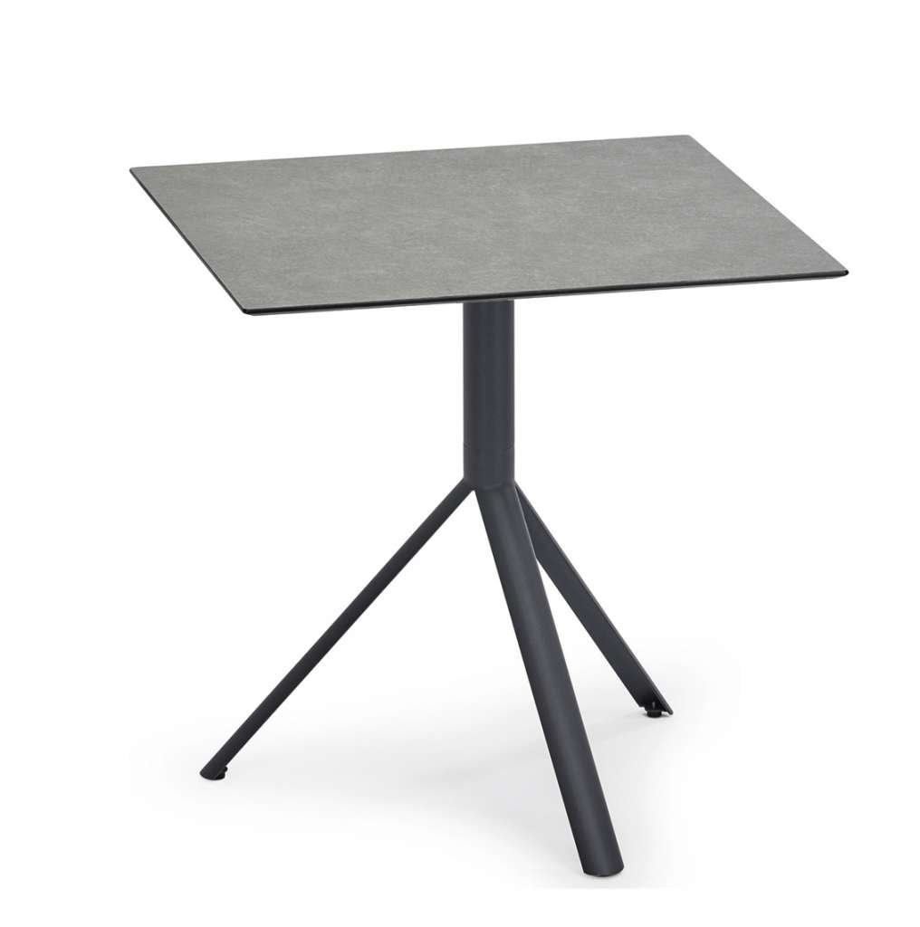 Weishäupl - Trio Bistrotisch eckig - HPL steingrau - Gestell grau metallic - 70 x 70 cm - indoor