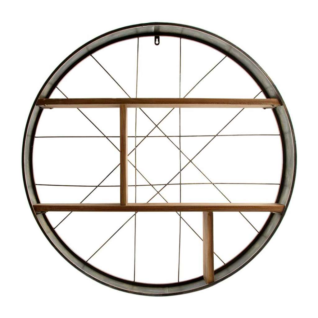 Factory Regal rund 79 cm breit Metall und Holzwerkstoff