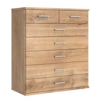 Holzoptik Schubladenkommode in Eichefarben 106 cm hoch - 90 cm breit