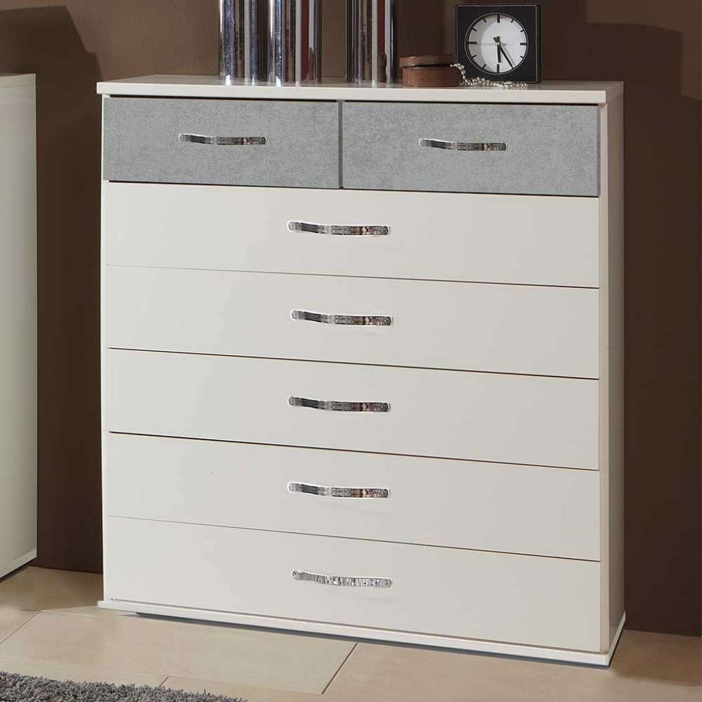 Moderne Wäschekommode mit sieben Schubladen 106 cm hoch