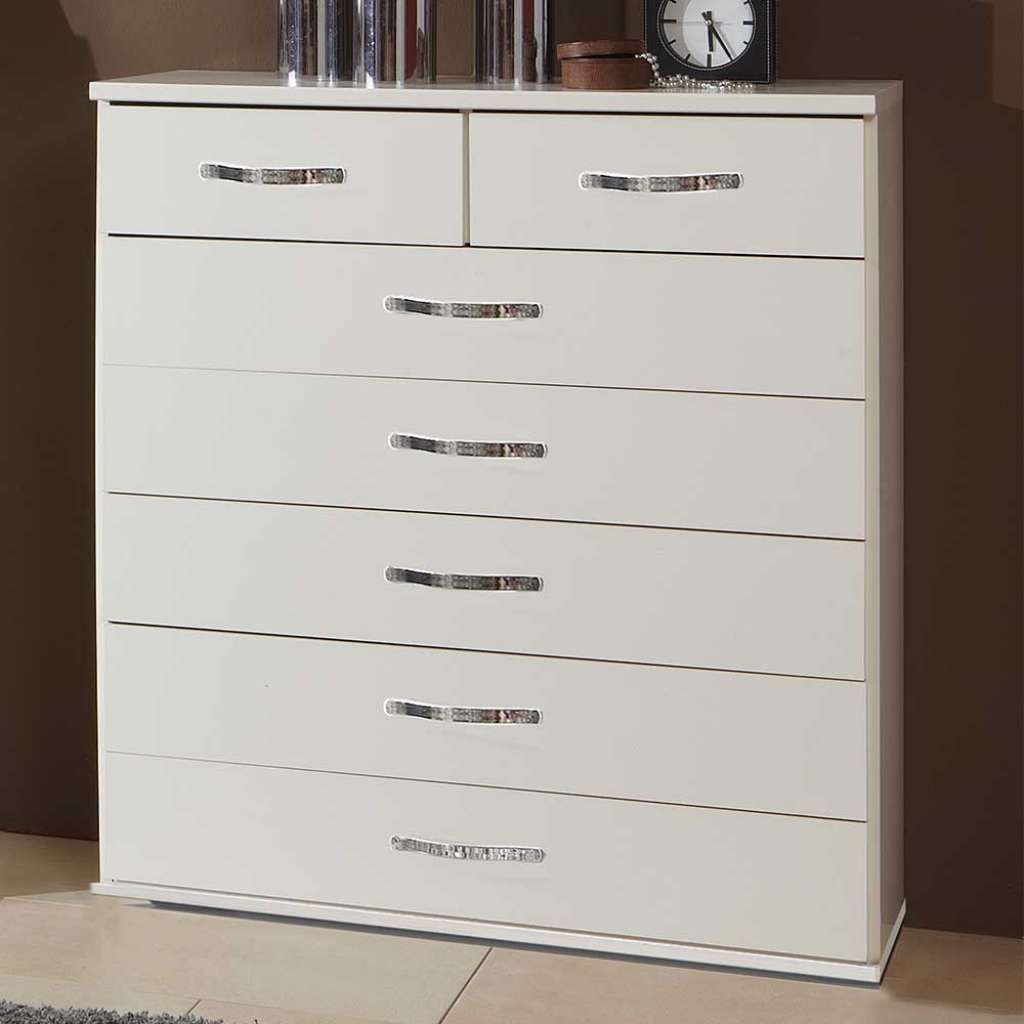 Weiße Schubkastenkommode 106x91x40 cm modernem Design