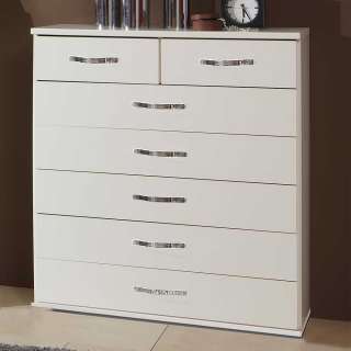 Weiße Schubkastenkommode 106x91x40 cm modernem Design