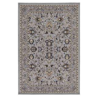 Kurzflor Teppich Orient Muster in Grau Cremefarben