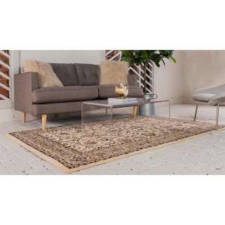 Teppich Cremefarben und Hellbraun orientalischem Muster