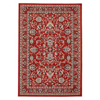 Kurzflorteppich Orient Stil in Rot Cremefarben